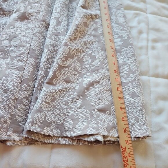 Closet. London Damask Taupe & Cream A-line Skirt - Picture 7 of 10